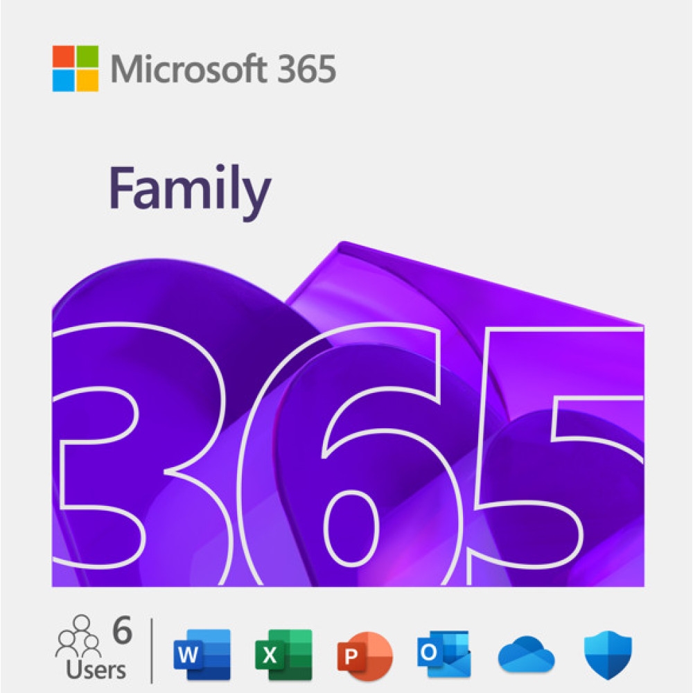 Microsoft 365 Family 1 Year 6 Users - Microsoft Key Official - Global