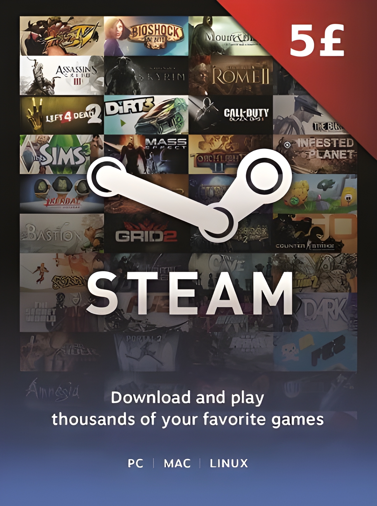 Steam Gift Card 5 GBP - Steam Key - United Kingdom