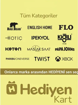 Hediyen KART 1000 TRY - Hediyen Key - TURKEY