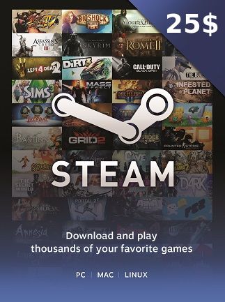 Steam Gift Card 25 USD - Steam Key - United States