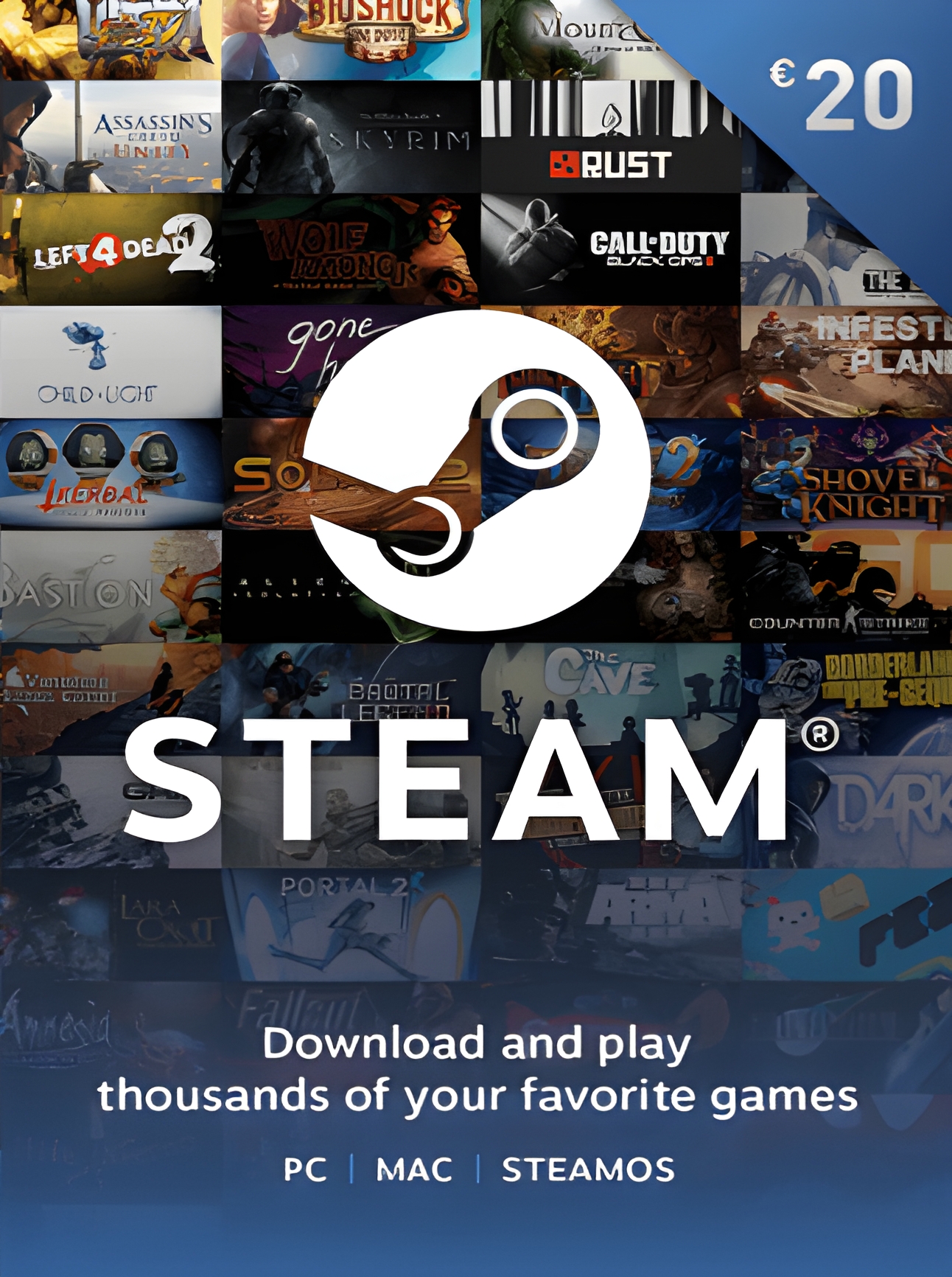 Steam Gift Card 20 EUR - Steam Key - Europe